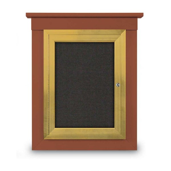 72"x48" 3-Door Enclosed Letterboard, Black Vinyl/Lt Oak